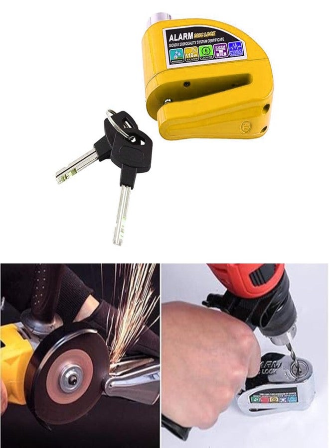 BUDWILL Alarm Padlock with Key Security Disc Lock Anti-Theft Waterproof Siren Sensor Padlock Electronic with 110DB Alarm Key Lock for Home/Office Door (Yellow) - Image 4